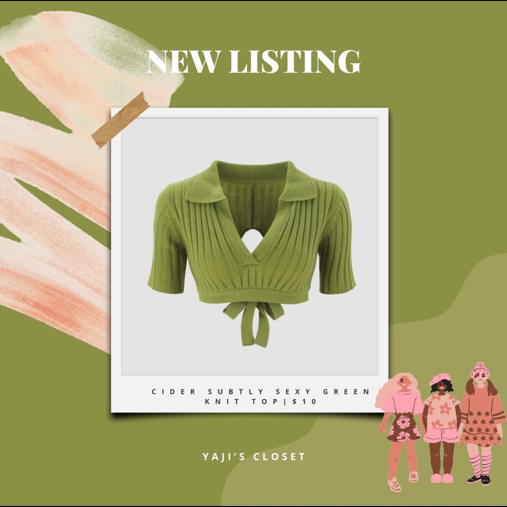 Cider Green Subtly Sexy Knit Crop Sweater